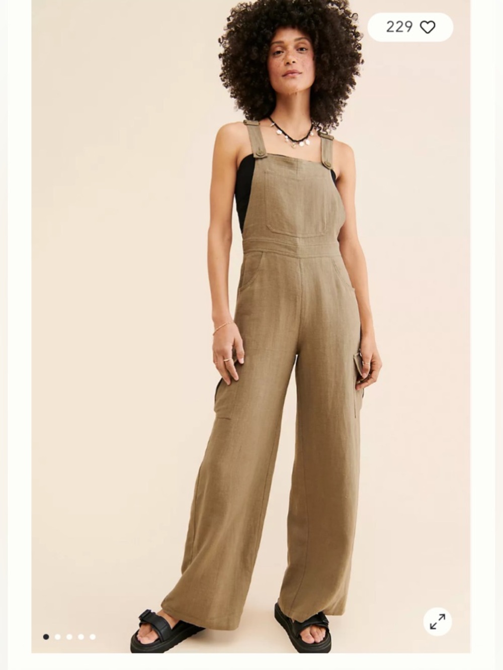 Anthropologie Linen-Blend Overalls- Size Small